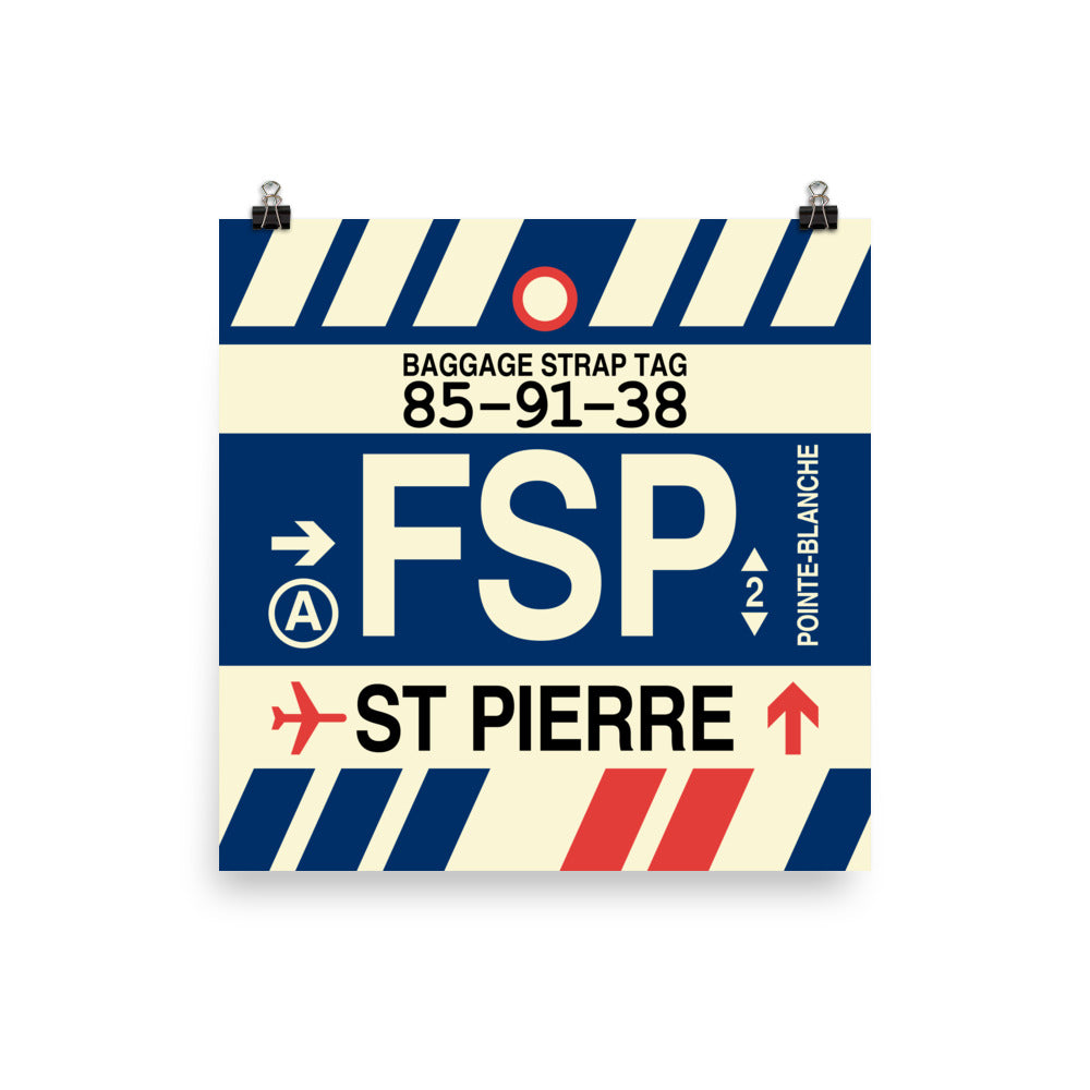 Travel-Themed Poster Print • FSP St-Pierre Souvenir • YHM Designs - Image 01