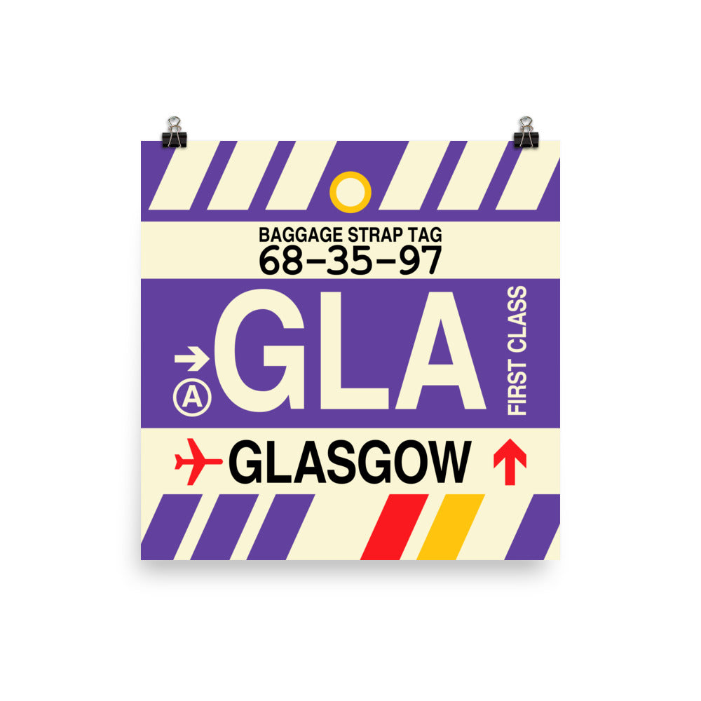 Travel-Themed Poster Print • GLA Glasgow • YHM Designs - Image 03
