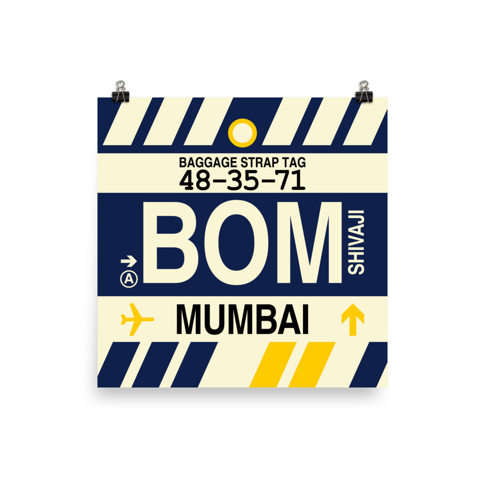 Travel-Themed Poster Print • BOM Mumbai • YHM Designs - Image 04