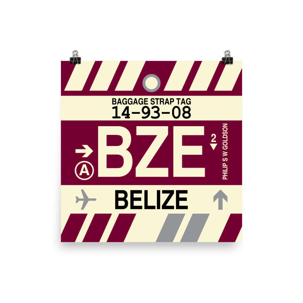 Travel-Themed Poster Print • BZE Belize City Souvenir • YHM Designs - Image 04