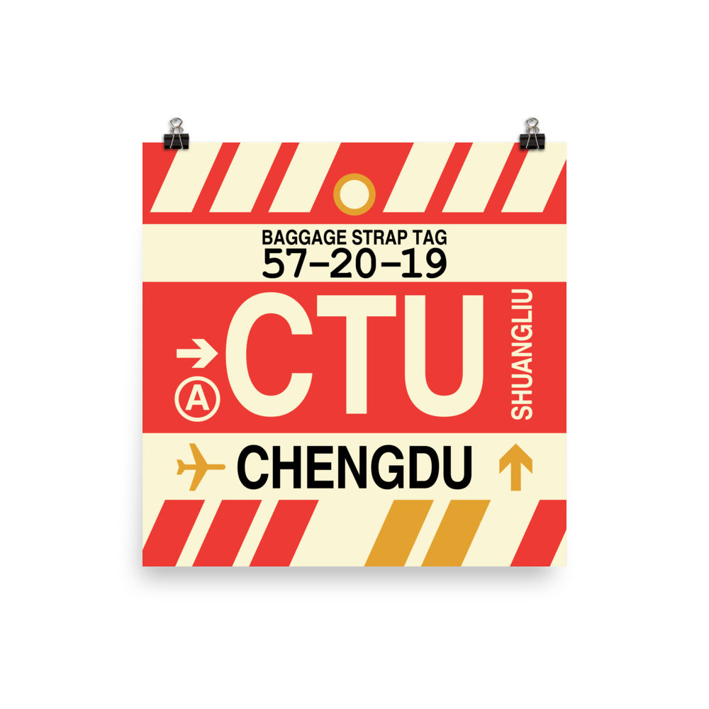 Travel-Themed Poster Print • CTU Chengdu Souvenir • YHM Designs - Image 04