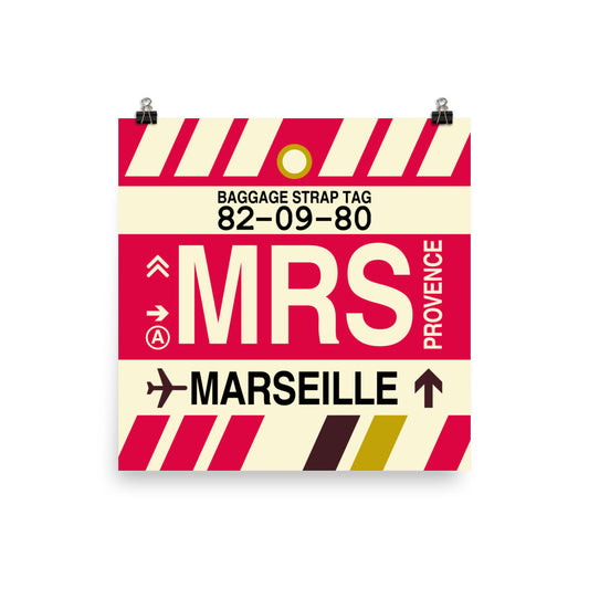 MRS Marseille Poster Print • Jet Age Baggage Tag Design • YHM Designs - Image 02