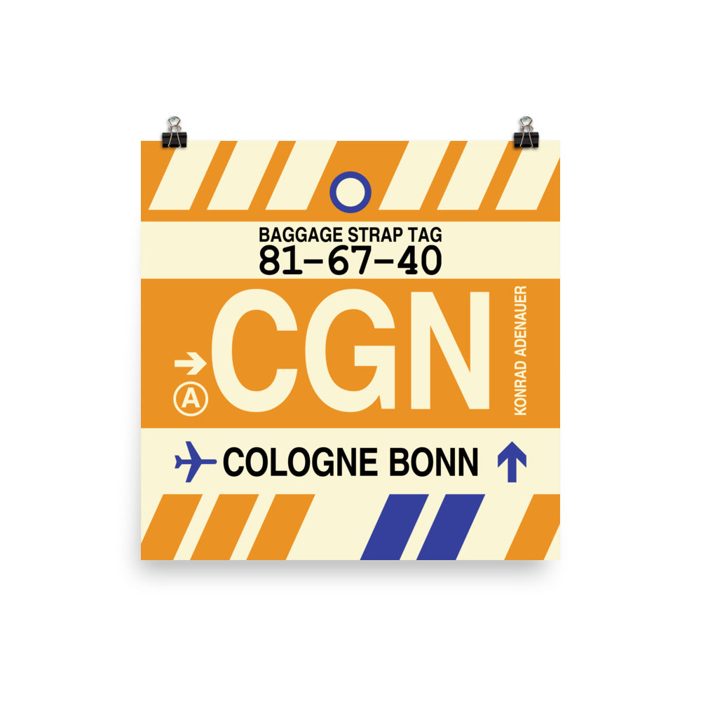 Travel-Themed Poster Print • CGN Cologne-Bonn Souvenir • YHM Designs - Image 05