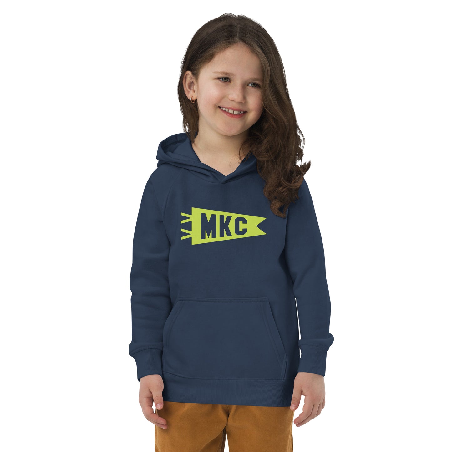 Kid's Sustainable Hoodie - Green Graphic • MKC Kansas City • YHM Designs - Image 07