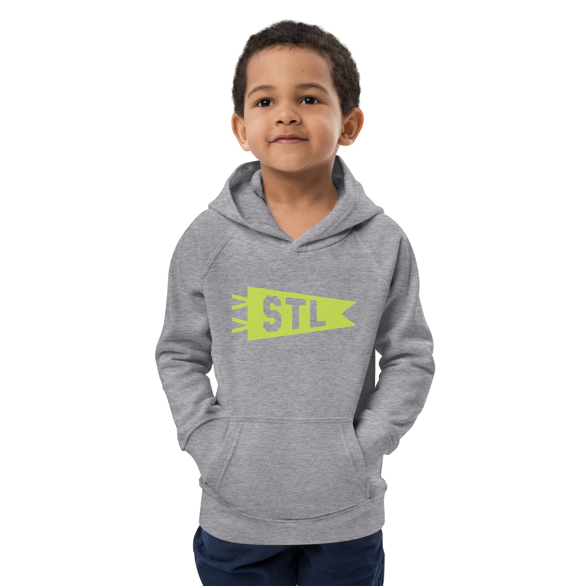 Kid's Sustainable Hoodie - Green Graphic • STL St. Louis • YHM Designs - Image 11
