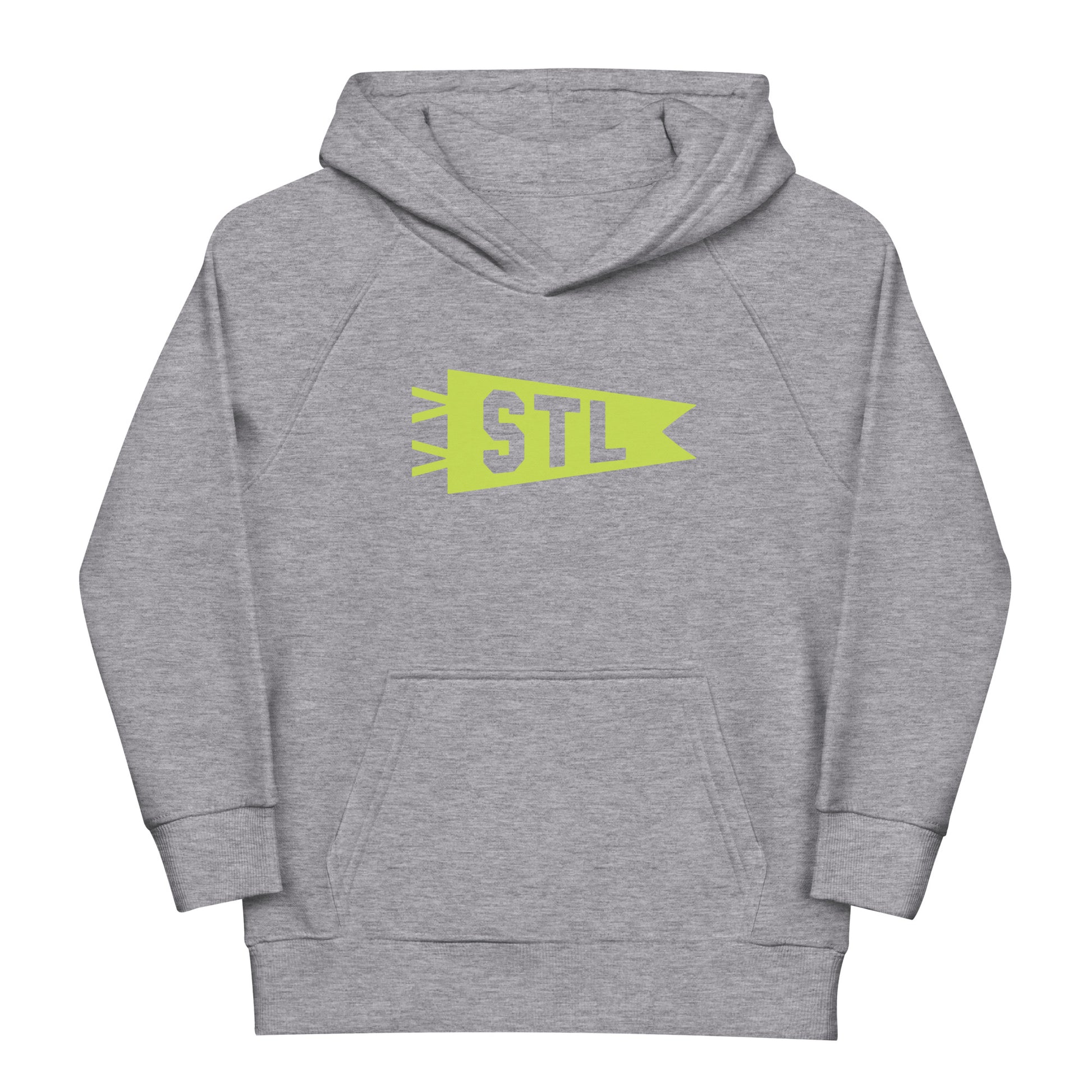 Kid's Sustainable Hoodie - Green Graphic • STL St. Louis • YHM Designs - Image 02