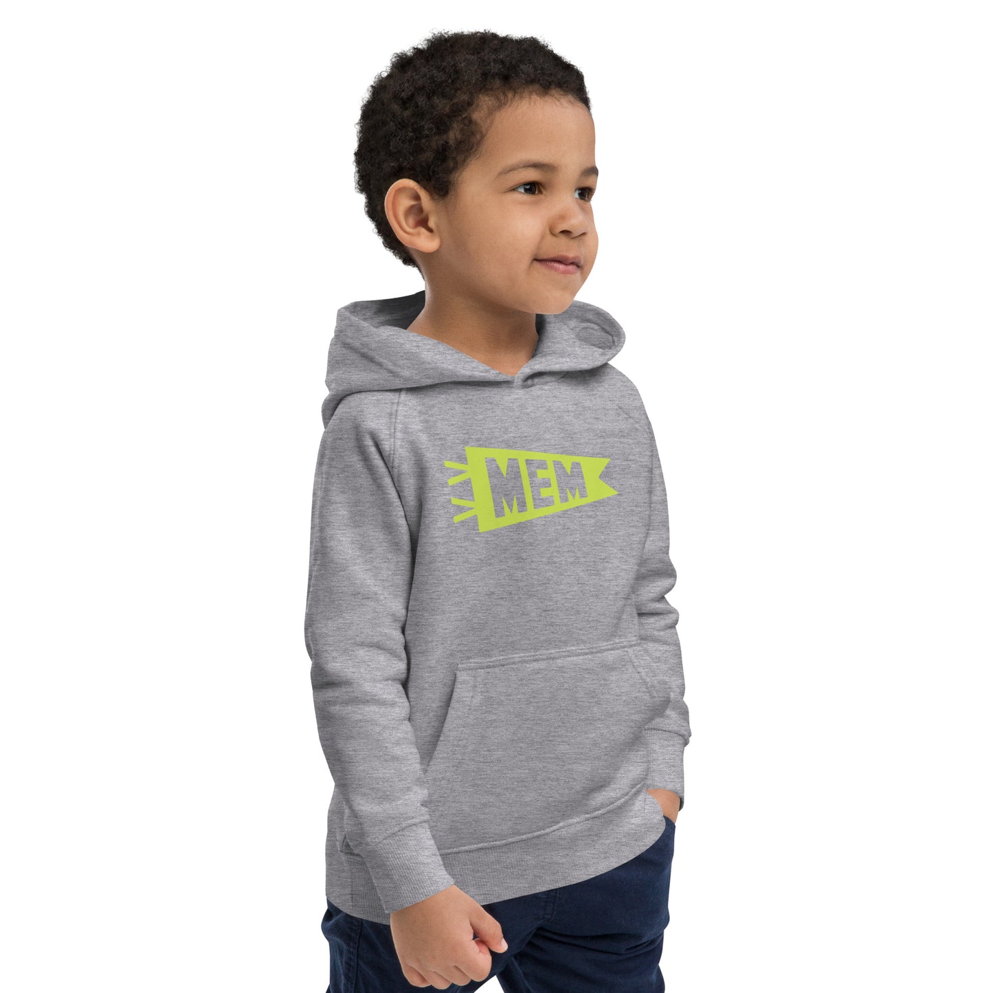 Kid's Sustainable Hoodie - Green Graphic • MEM Memphis • YHM Designs - Image 13