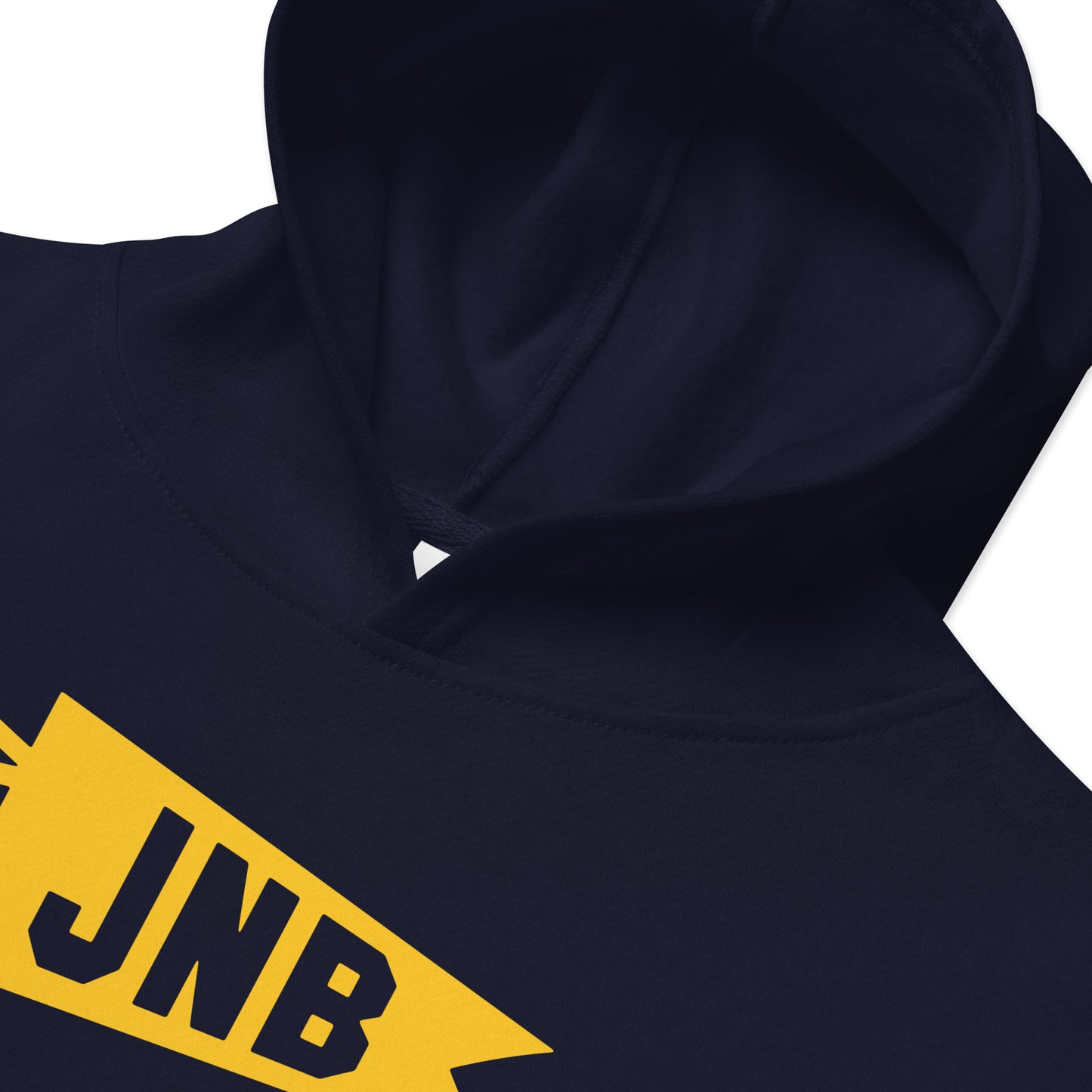Airport Code Kid's Hoodie - Yellow Graphic • JNB Johannesburg • YHM Designs - Image 05