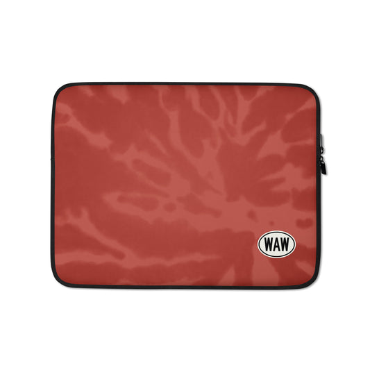 Travel Gift Laptop Sleeve - Red Tie-Dye • WAW Warsaw • YHM Designs - Image 01