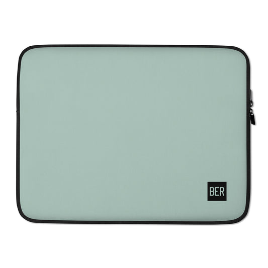 BER Berlin Laptop Sleeve • Air Force Lettering - Opal Green • YHM Designs - Image 02