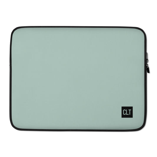 Aviation Gift Laptop Sleeve - Opal Green • CLT Charlotte • YHM Designs - Image 02