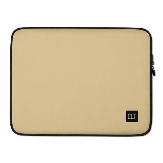 Aviation Gift Laptop Sleeve - Light Brown • CLT Charlotte • YHM Designs - Image 02