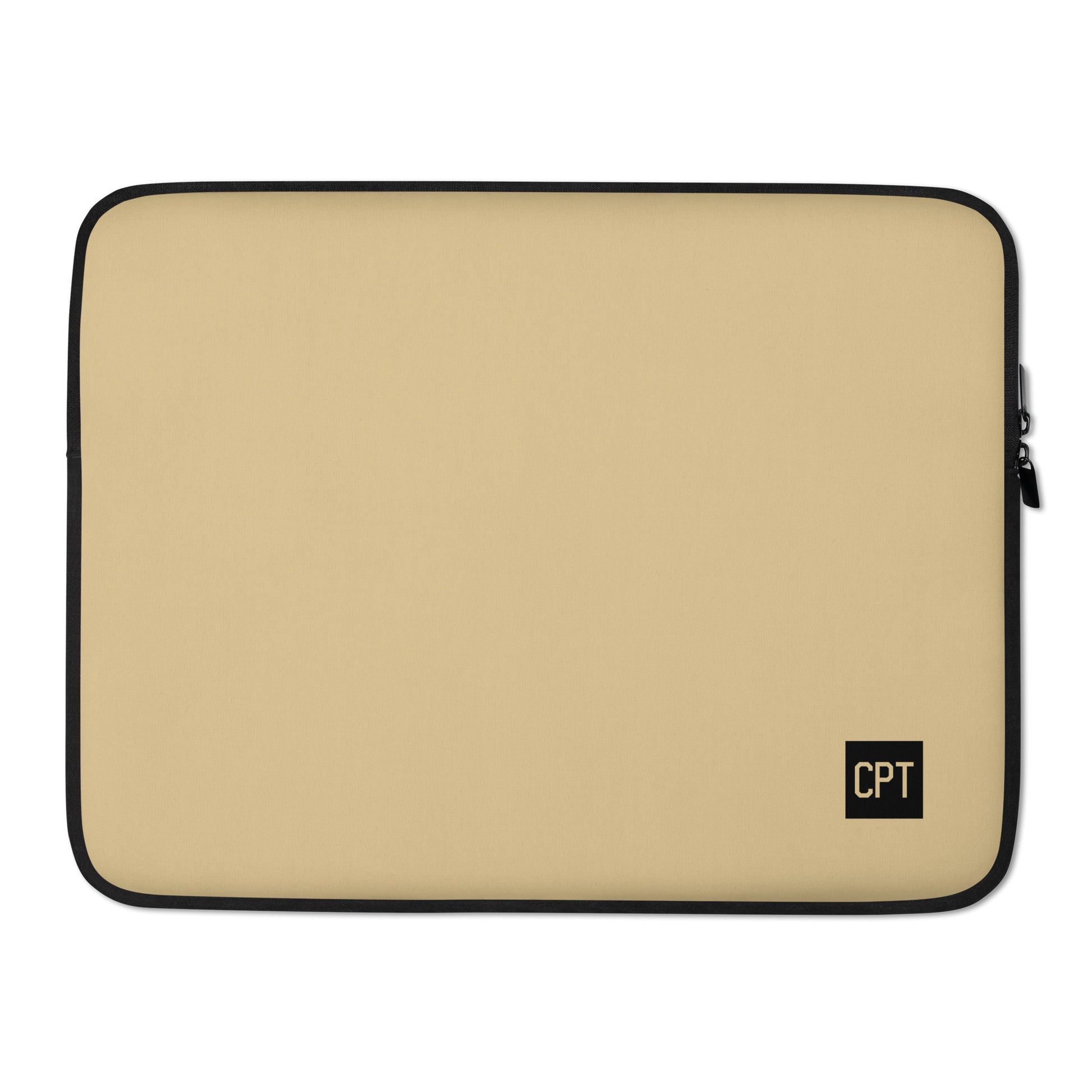 CPT Cape Town Laptop Sleeve • Air Force Lettering - Light Brown • YHM Designs - Image 02