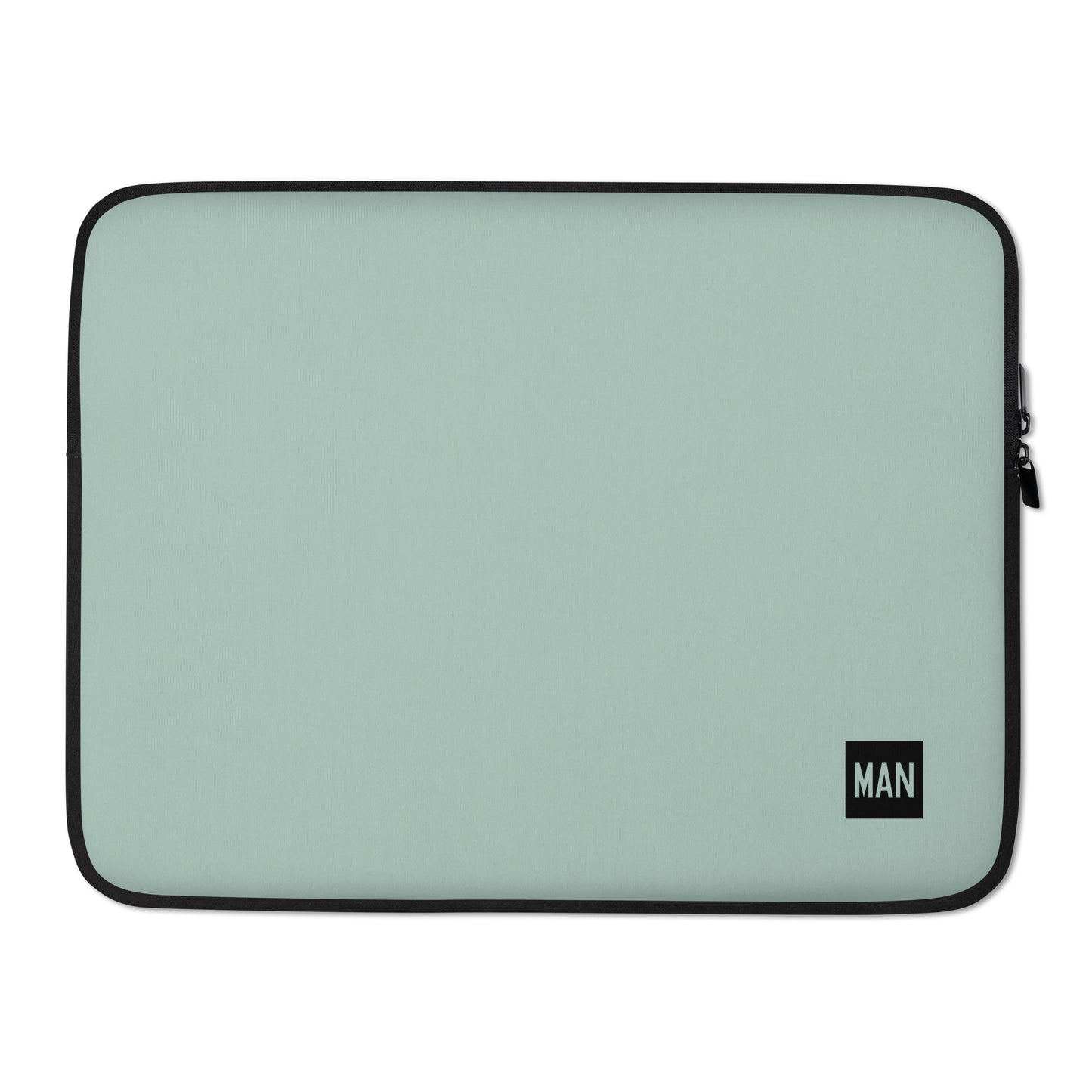 MAN Manchester Laptop Sleeve • Air Force Lettering - Opal Green • YHM Designs - Image 02