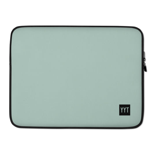 YYT St. John's Laptop Sleeve • Air Force Lettering - Opal Green • YHM Designs - Image 02