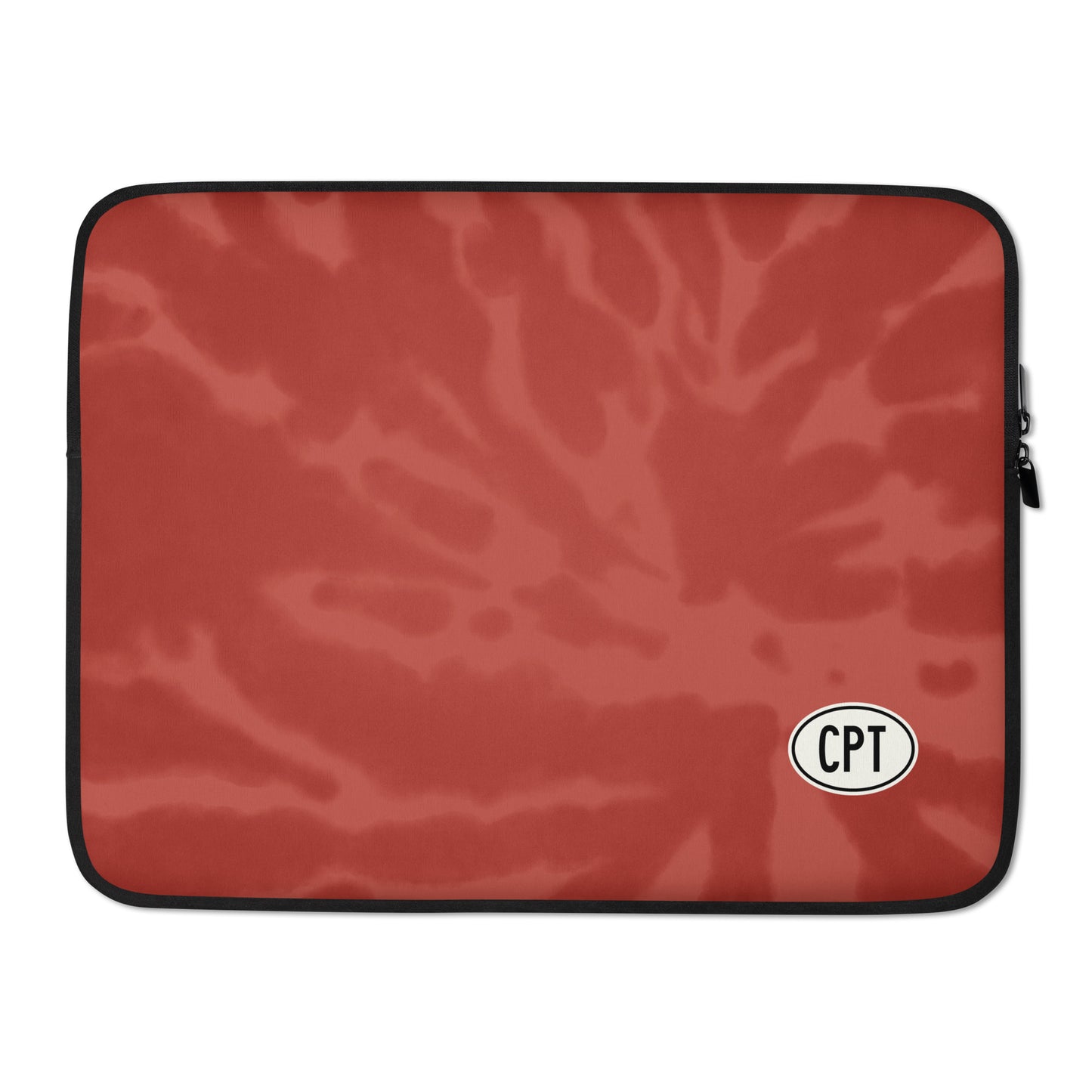 CPT Cape Town Laptop Sleeve • Oval Car Sticker Design - Red Tie-Dye • YHM Designs - Image 02