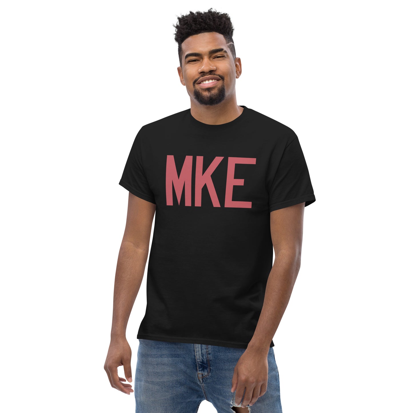 Aviation Enthusiast Men's Tee - Deep Pink Graphic • MKE Milwaukee • YHM Designs - Image 06