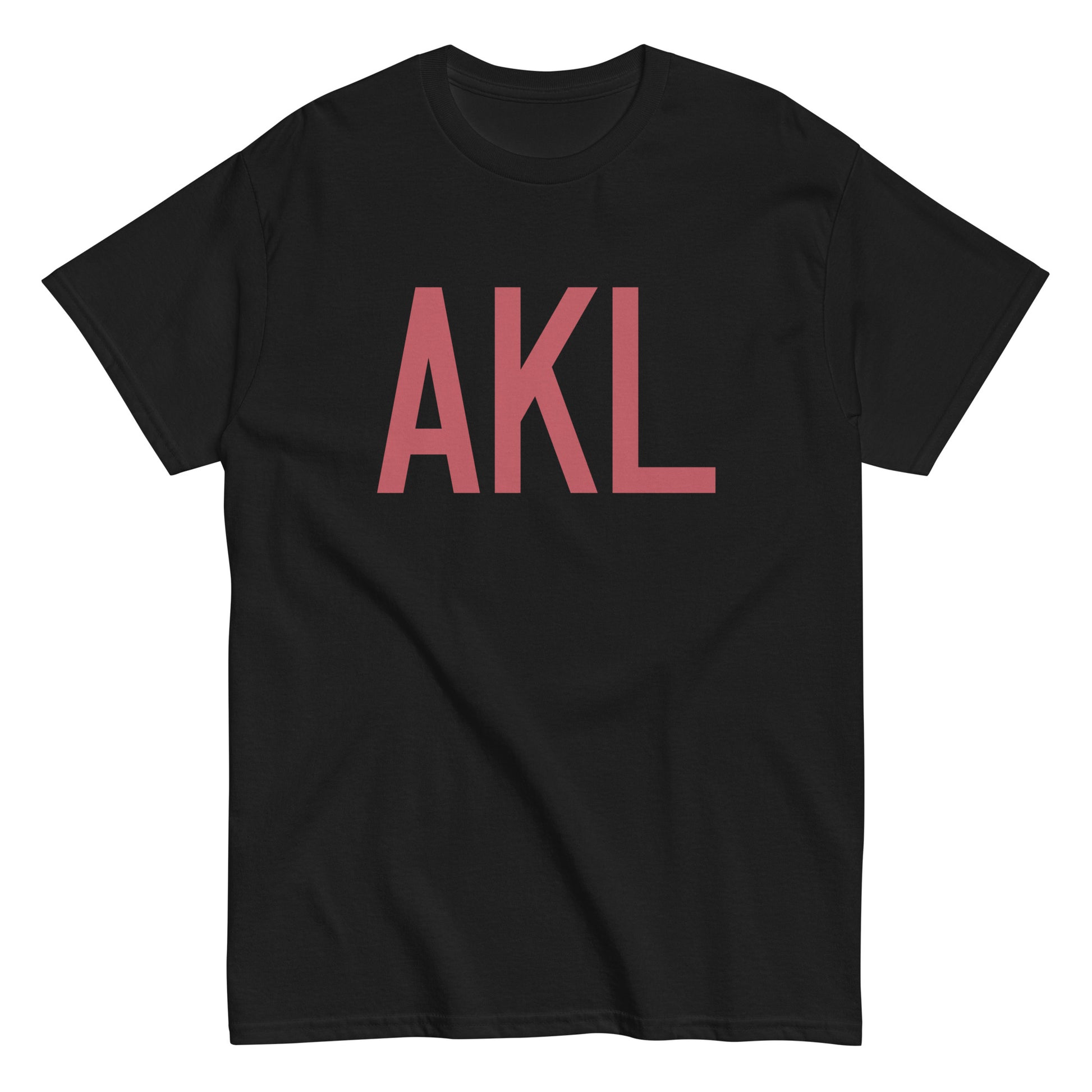 AKL Auckland Men's T-Shirt • Air Force Lettering in Deep Pink • YHM Designs - Image 02