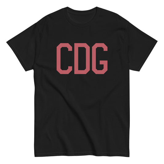 CDG Paris Men's T-Shirt • Air Force Lettering in Deep Pink • YHM Designs - Image 02