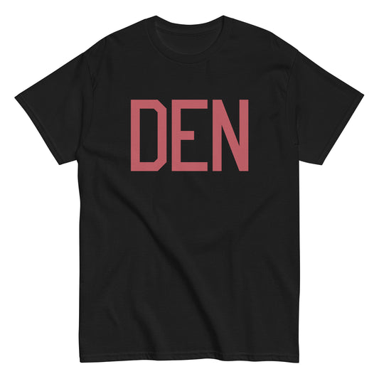 DEN Denver Men's T-Shirt • Air Force Lettering in Deep Pink • YHM Designs - Image 02
