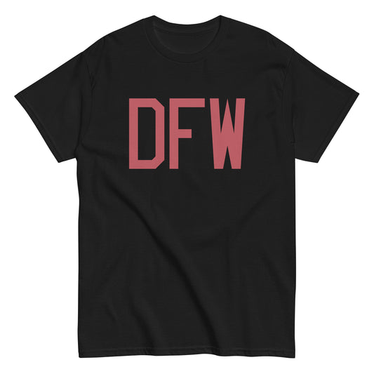 DFW Dallas Men's T-Shirt • Air Force Lettering in Deep Pink • YHM Designs - Image 02