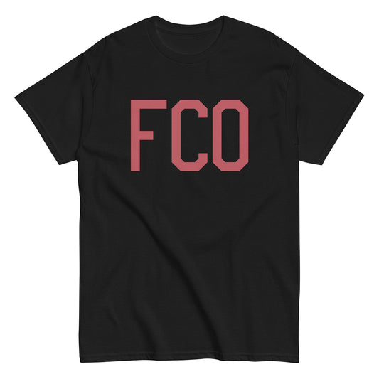 FCO Rome Men's T-Shirt • Air Force Lettering in Deep Pink • YHM Designs - Image 02