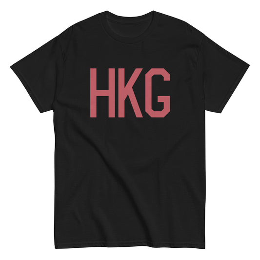 HKG Hong Kong Men's T-Shirt • Air Force Lettering in Deep Pink • YHM Designs - Image 02