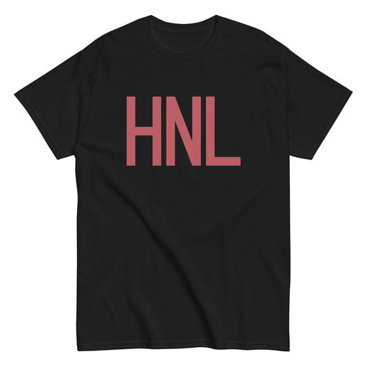 Aviation Enthusiast Men's Tee - Deep Pink Graphic • HNL Honolulu • YHM Designs - Image 02