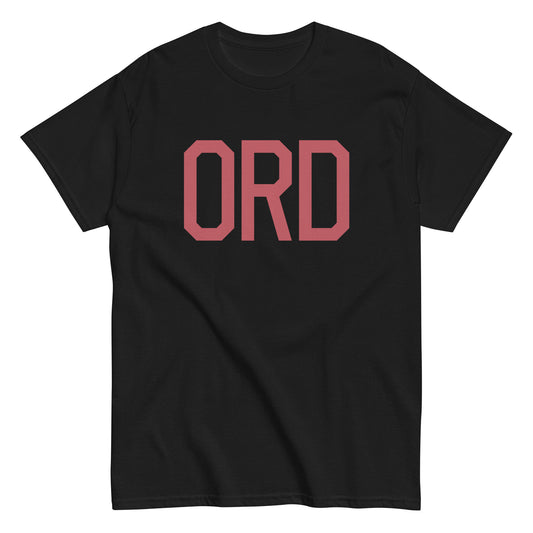 ORD Chicago Men's T-Shirt • Air Force Lettering in Deep Pink • YHM Designs - Image 02