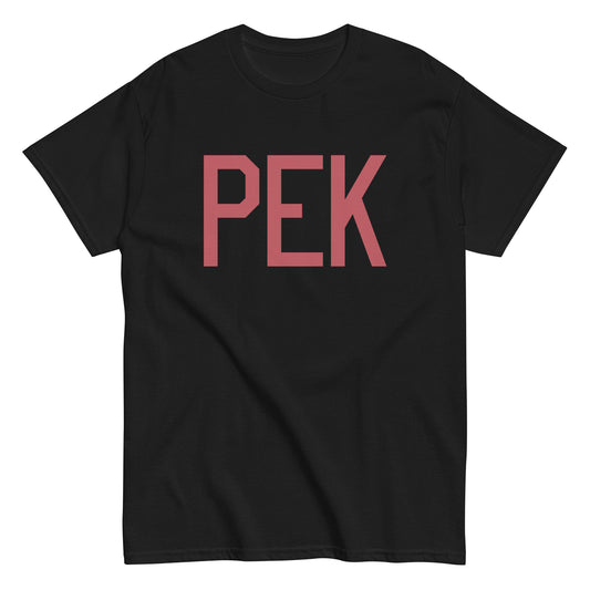 PEK Beijing Men's T-Shirt • Air Force Lettering in Deep Pink • YHM Designs - Image 02
