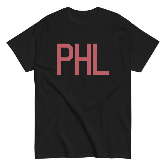 Aviation Enthusiast Men's Tee - Deep Pink Graphic • PHL Philadelphia • YHM Designs - Image 02