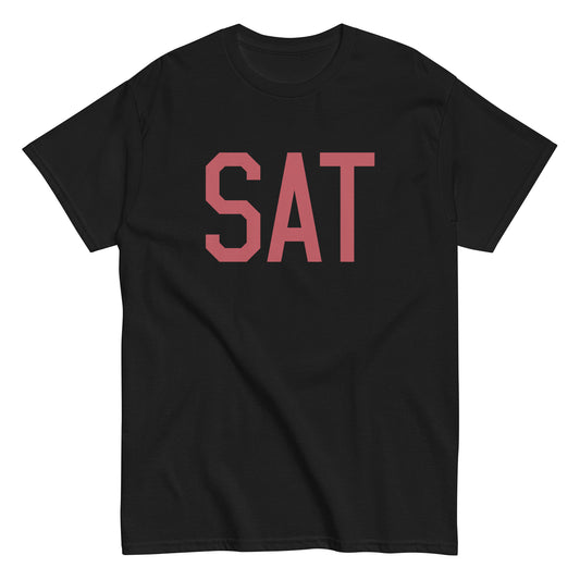 Aviation Enthusiast Men's Tee - Deep Pink Graphic • SAT San Antonio • YHM Designs - Image 02