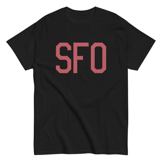 Aviation Enthusiast Men's Tee - Deep Pink Graphic • SFO San Francisco • YHM Designs - Image 02