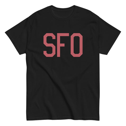 SFO San Francisco Men's T-Shirt • Air Force Lettering in Deep Pink • YHM Designs - Image 02