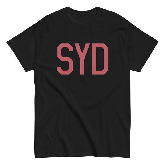 SYD Sydney Men's T-Shirt • Air Force Lettering in Deep Pink • YHM Designs - Image 02