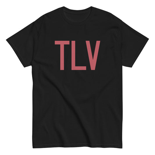 TLV Tel Aviv Men's T-Shirt • Air Force Lettering in Deep Pink • YHM Designs - Image 02