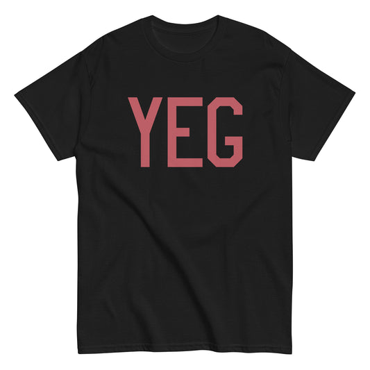 YEG Edmonton Men's T-Shirt • Air Force Lettering in Deep Pink • YHM Designs - Image 02