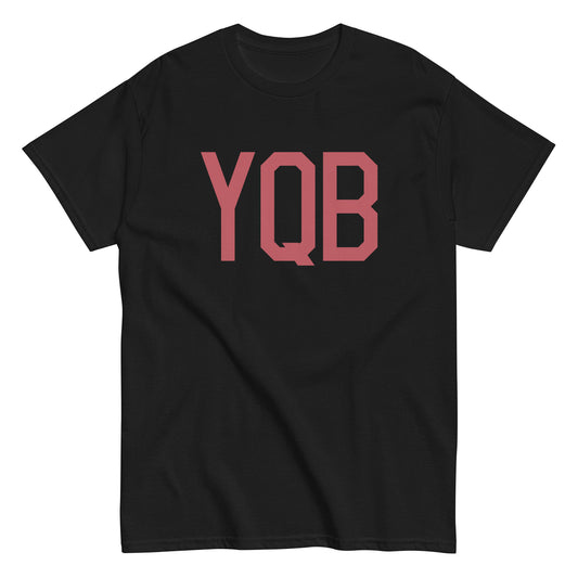 YQB Quebec City Men's T-Shirt • Air Force Lettering in Deep Pink • YHM Designs - Image 02