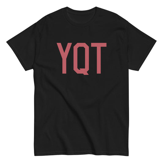 YQT Thunder Bay Men's T-Shirt • Air Force Lettering in Deep Pink • YHM Designs - Image 02