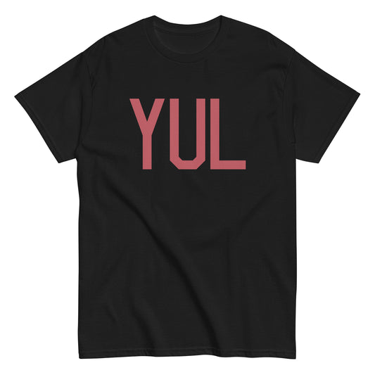 YUL Montreal Men's T-Shirt • Air Force Lettering in Deep Pink • YHM Designs - Image 02