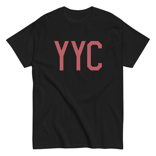 YYC Calgary Men's T-Shirt • Air Force Lettering in Deep Pink • YHM Designs - Image 02