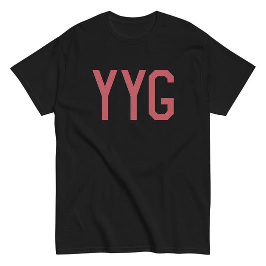 YYG Charlottetown Men's T-Shirt • Air Force Lettering in Deep Pink • YHM Designs - Image 02