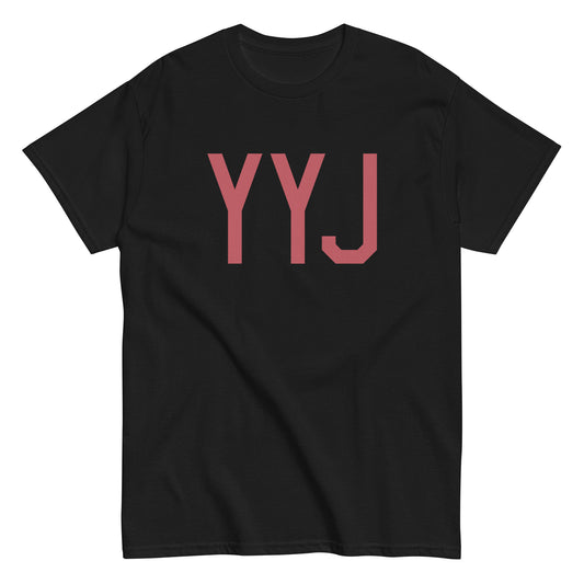YYJ Victoria Men's T-Shirt • Air Force Lettering in Deep Pink • YHM Designs - Image 02