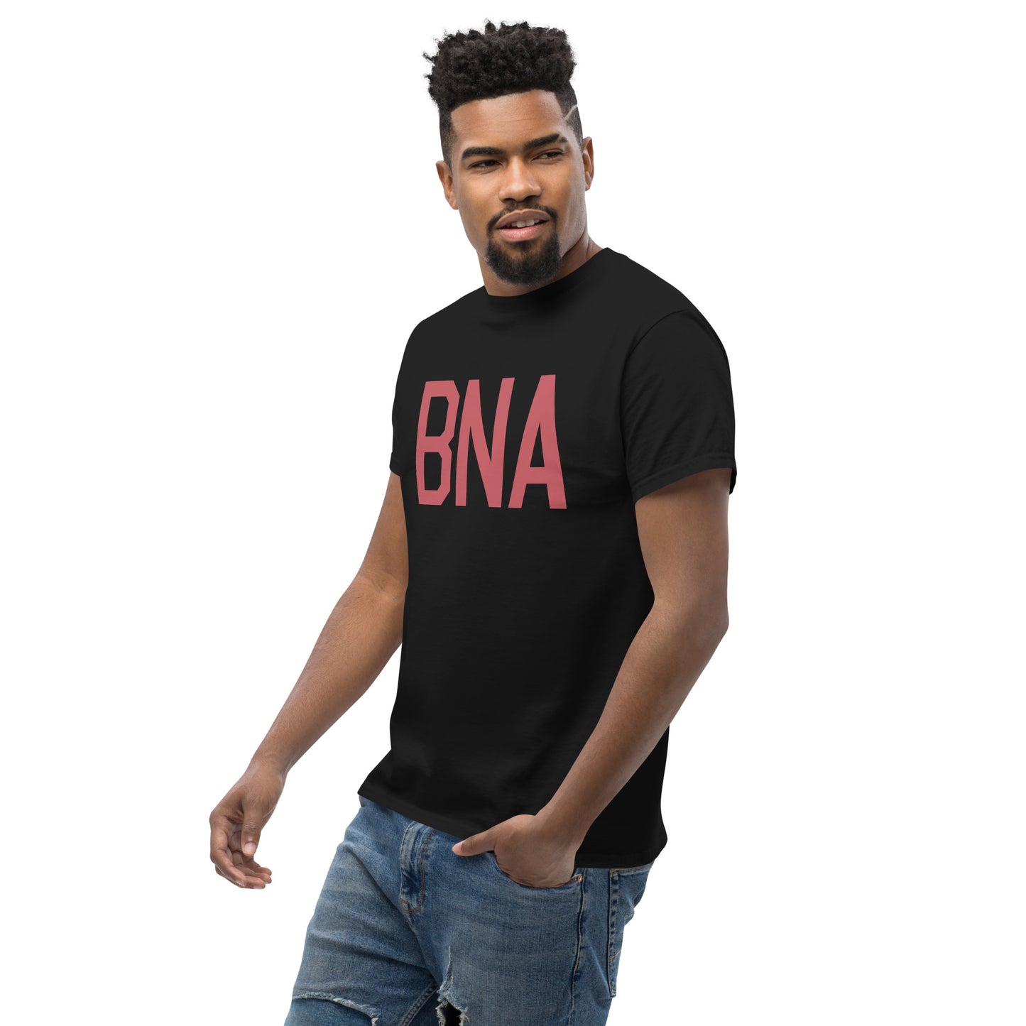 Aviation Enthusiast Men's Tee - Deep Pink Graphic • BNA Nashville • YHM Designs - Image 07