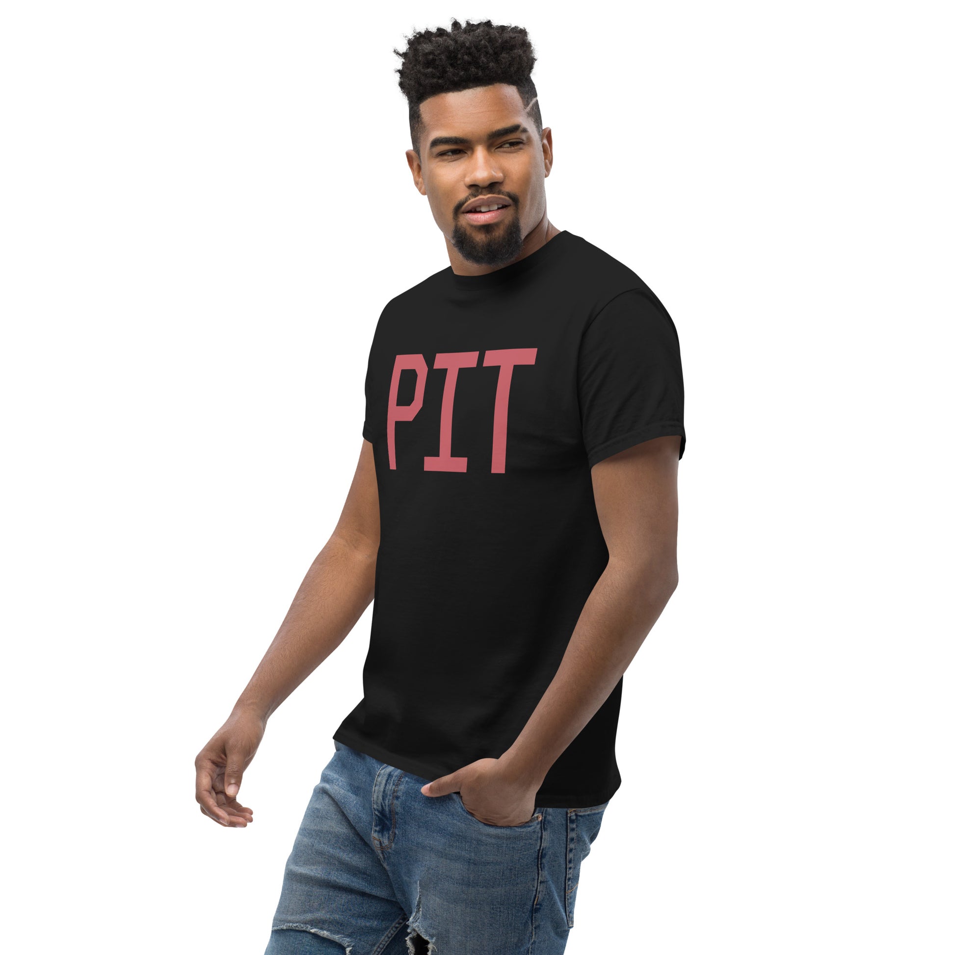 Aviation Enthusiast Men's Tee - Deep Pink Graphic • PIT Pittsburgh • YHM Designs - Image 07