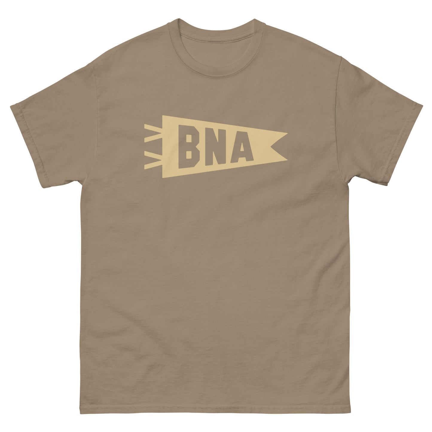 Airport Code Men's T-Shirt - Brown Graphic • BNA Nashville Souvenir • YHM Designs - Image 02
