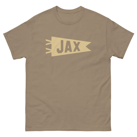 Airport Code Men's T-Shirt - Brown Graphic • JAX Jacksonville • YHM Designs - Image 02