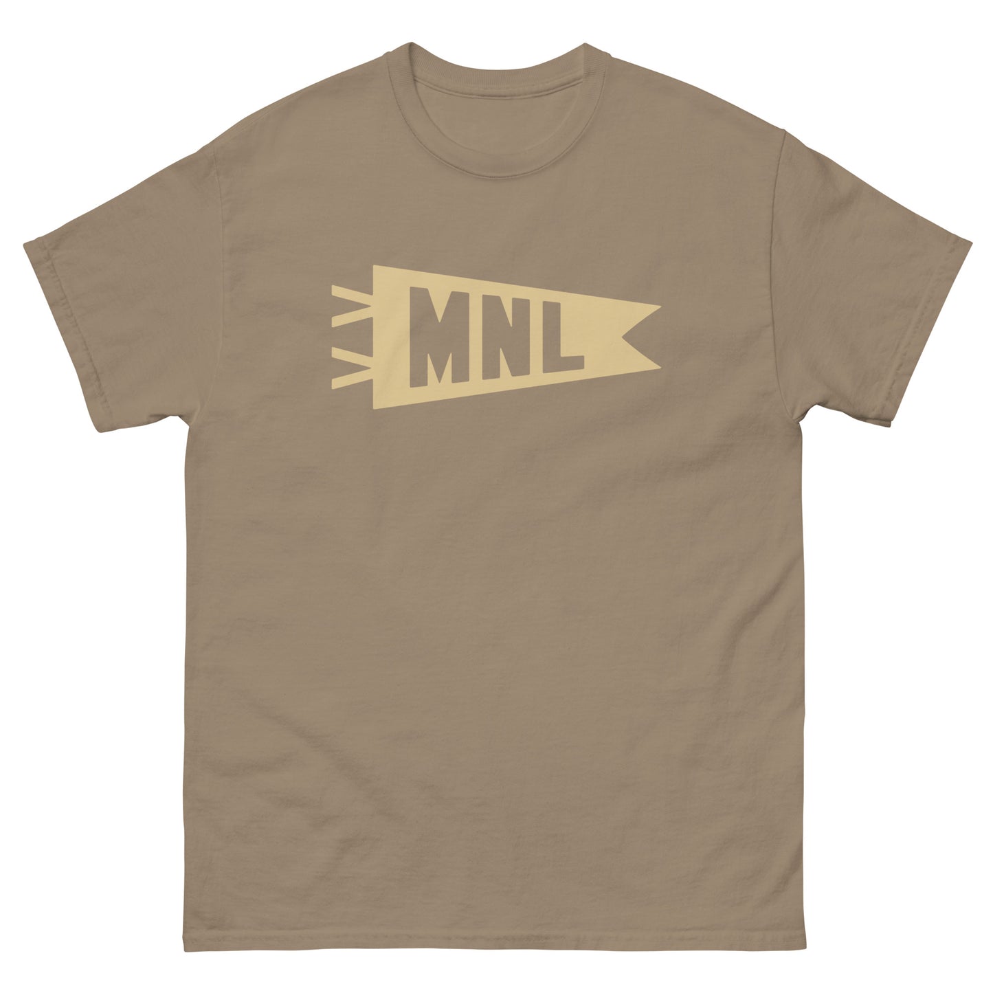 Airport Code Men's T-Shirt - Brown Graphic • MNL Manila Souvenir • YHM Designs - Image 02