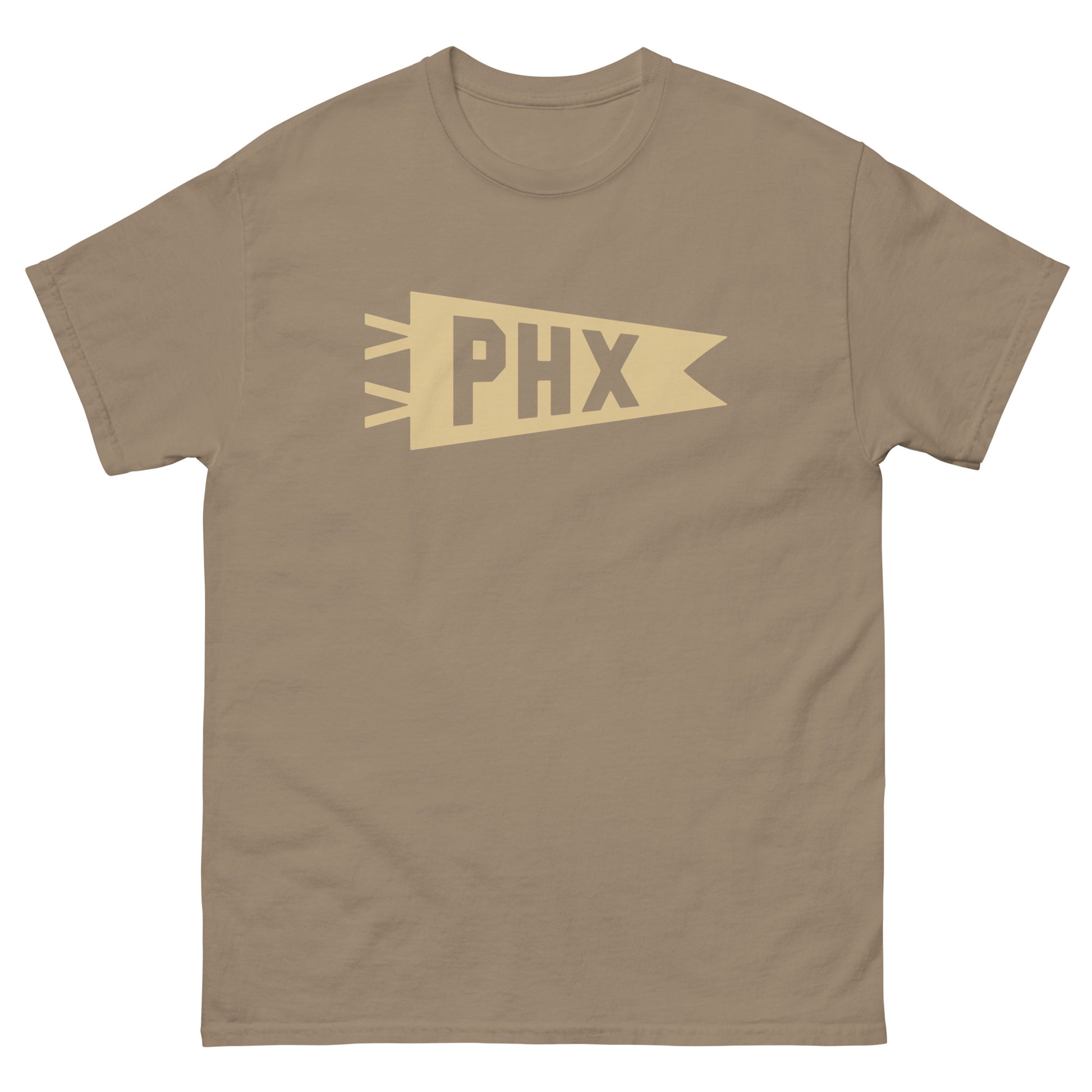Airport Code Men's T-Shirt - Brown Graphic • PHX Phoenix • YHM Designs - Image 02