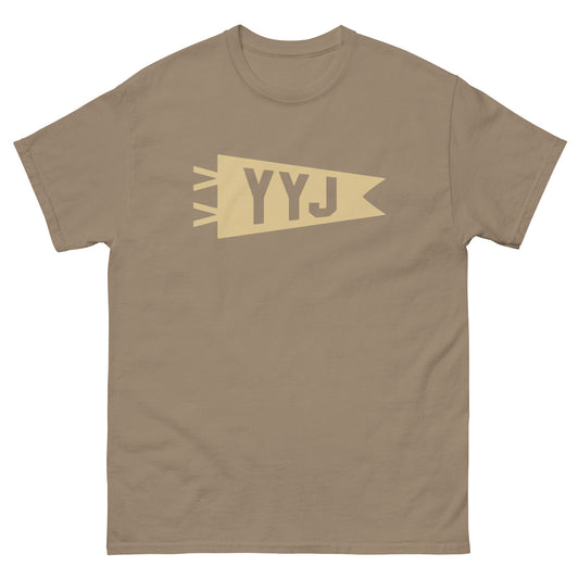 Airport Code Men's T-Shirt - Brown Graphic • YYJ Victoria • YHM Designs - Image 02